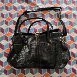 NWOT Pahajim Faux Leather Crocodile-Embossed Purse